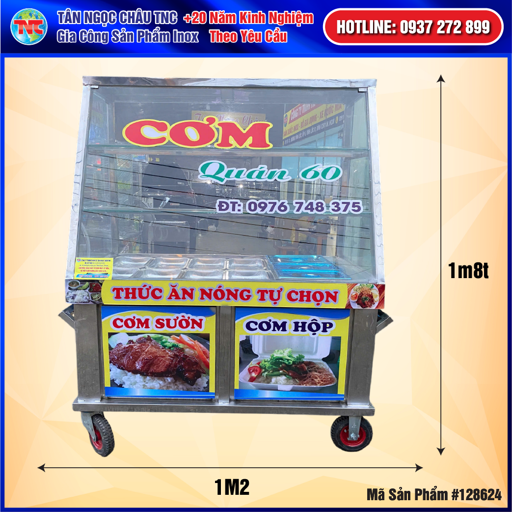 Xe Cơm Thiết Kế Đẹp 1m2 12 Khay